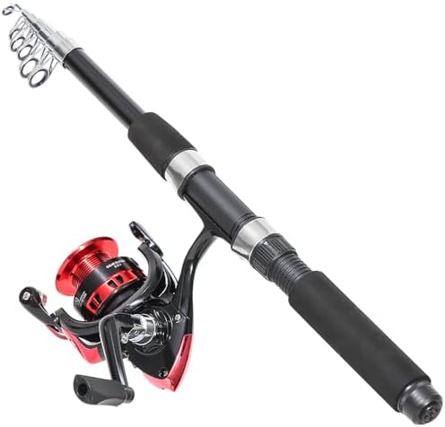 Fishing Rod, 6.9ft 2Pcs Telescopic Fishing Rods Set, Carbon Fiber Fishing Pole, 2PCS Spinning Rod and Reel Combo with Carrier Bag Freshwater Fishing Rod and Reel Combos Kits Fishing Gear - Image 2
