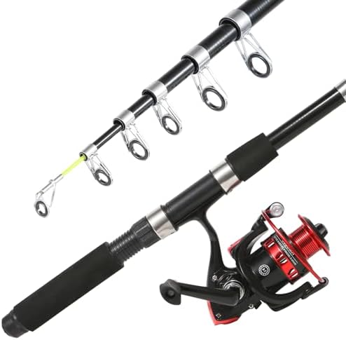 Fishing Rod, 6.9ft 2Pcs Telescopic Fishing Rods Set, Carbon Fiber Fishing Pole, 2PCS Spinning Rod and Reel Combo with Carrier Bag Freshwater Fishing Rod and Reel Combos Kits Fishing Gear - Image 3