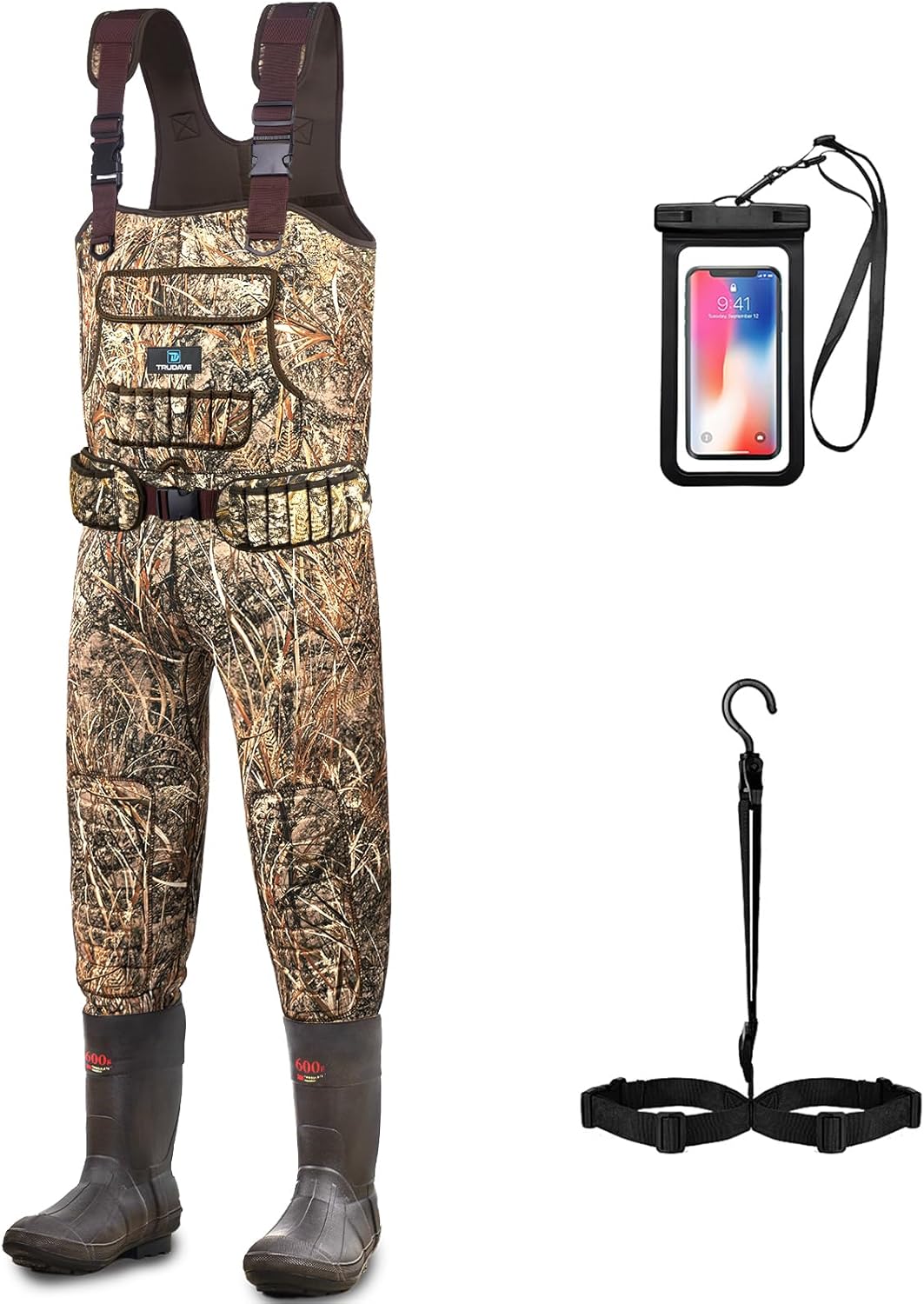 Fishing Waders for Men,Hunting and Waterproof Neoprene Wader for Men with 600G Insulation and Includes Boots - Image 8