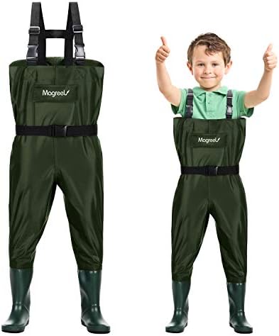 Magreel Child Chest Waders Waterproof Nylon Youth Waders with Boots Fishing & Hunting Waders for Toddler Children Boys Girls