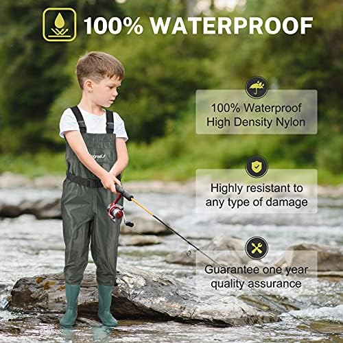 Magreel Child Chest Waders Waterproof Nylon Youth Waders with Boots Fishing & Hunting Waders for Toddler Children Boys Girls - Image 4
