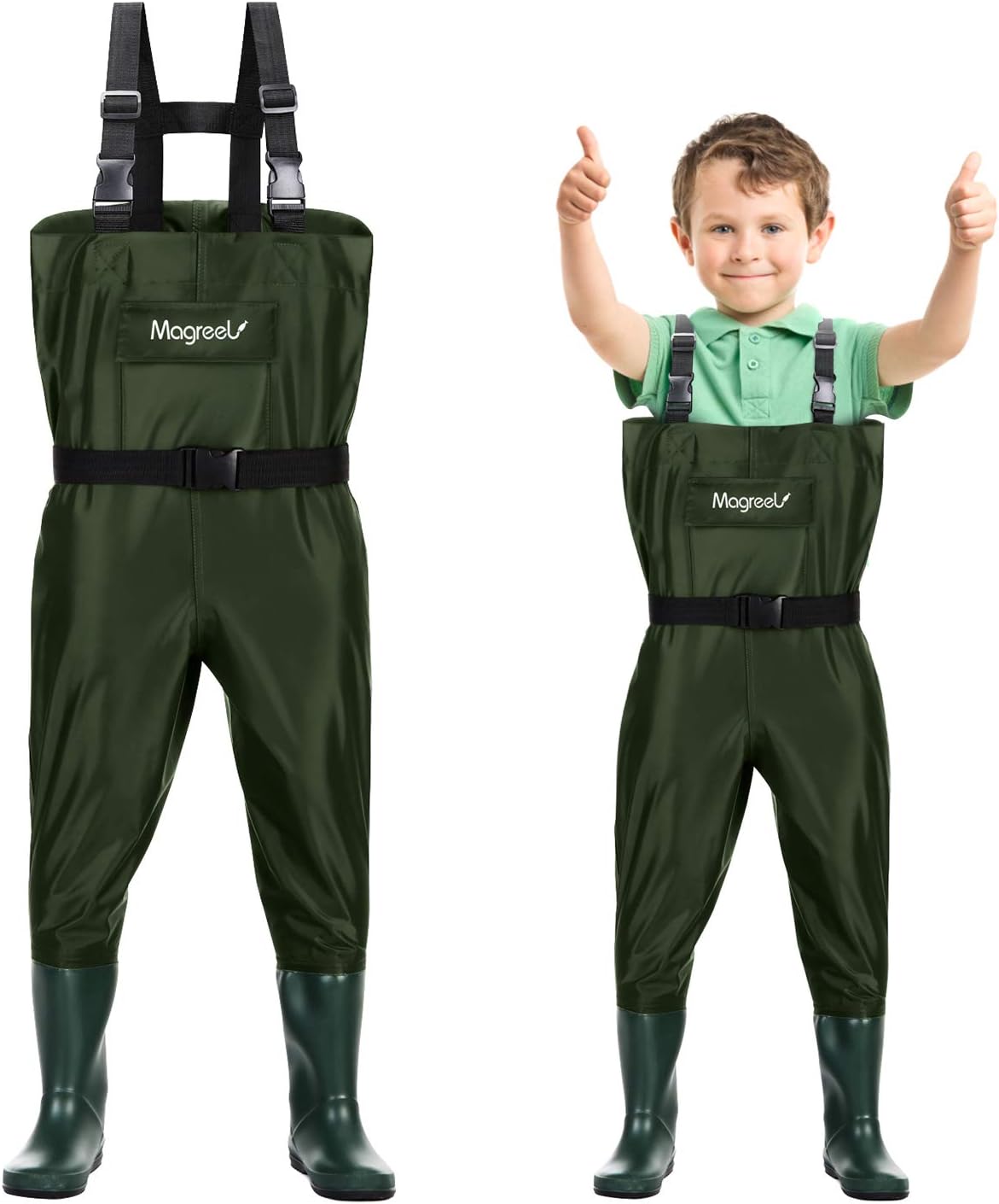 Magreel Child Chest Waders Waterproof Nylon Youth Waders with Boots Fishing & Hunting Waders for Toddler Children Boys Girls - Image 9