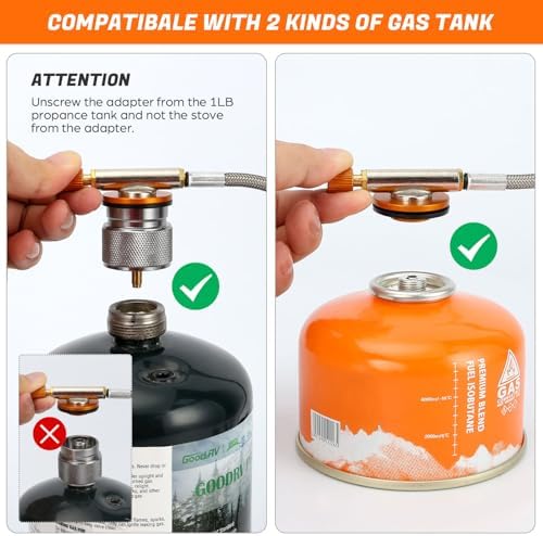 Odoland 3500W/6800W Windproof Camp Stove Camping Gas Stove with Fuel Canister Adapter, Piezo Ignition, Carry Case, Portable Collapsible Stove Burner for Outdoor Backpacking Hiking and Picnic - Image 2